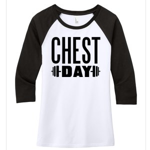 Chest Day Gym Workout Women's Tri-Blend 3/4-Sleeve Raglan Shirt