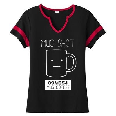 Coffee Drinker Gift Pun Mug Shot Ladies Halftime Notch Neck Tee