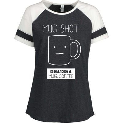 Coffee Drinker Gift Pun Mug Shot Enza Ladies Jersey Colorblock Tee