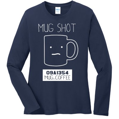 Coffee Drinker Gift Pun Mug Shot Ladies Long Sleeve Shirt