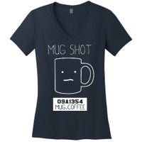 Coffee Drinker Gift Pun Mug Shot Women's V-Neck T-Shirt