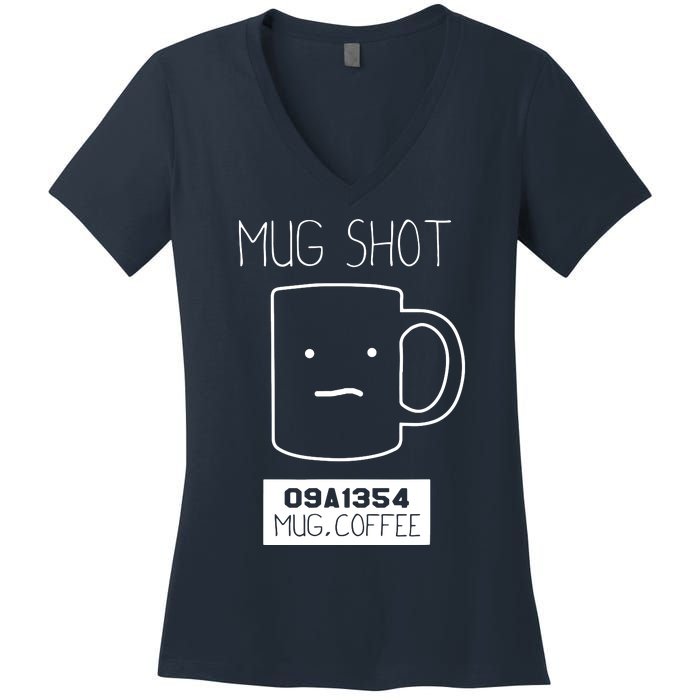 Coffee Drinker Gift Pun Mug Shot Women's V-Neck T-Shirt