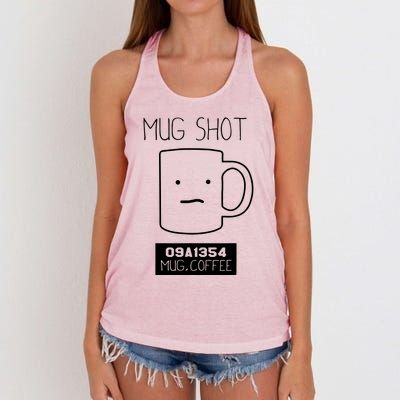 Coffee Drinker Gift Pun Mug Shot Women's Knotted Racerback Tank