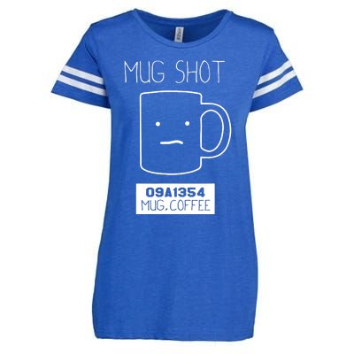 Coffee Drinker Gift Pun Mug Shot Enza Ladies Jersey Football T-Shirt