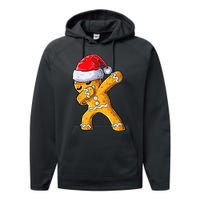 Christmas Dabbing Gingerbread Cookie Santa Hat Cute Xmas Performance Fleece Hoodie