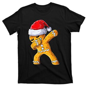 Christmas Dabbing Gingerbread Cookie Santa Hat Cute Xmas T-Shirt