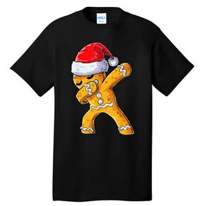 Christmas Dabbing Gingerbread Cookie Santa Hat Cute Xmas Tall T-Shirt