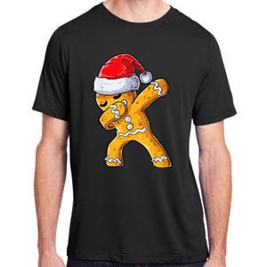 Christmas Dabbing Gingerbread Cookie Santa Hat Cute Xmas Adult ChromaSoft Performance T-Shirt