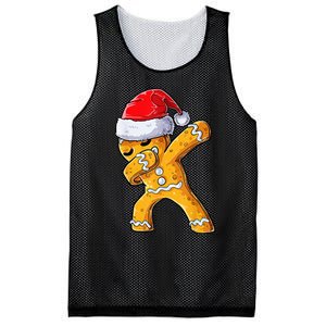 Christmas Dabbing Gingerbread Cookie Santa Hat Cute Xmas Mesh Reversible Basketball Jersey Tank