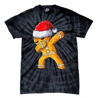 Christmas Dabbing Gingerbread Cookie Santa Hat Cute Xmas Tie-Dye T-Shirt