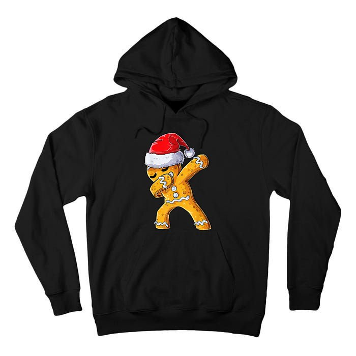 Christmas Dabbing Gingerbread Cookie Santa Hat Cute Xmas Tall Hoodie