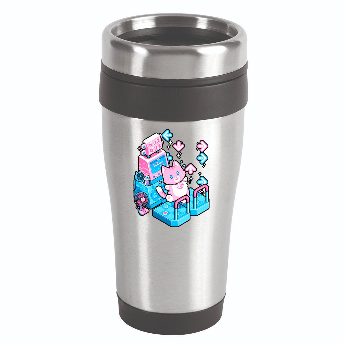 Cute Dancing Game Kitty 16oz Travel Tumbler