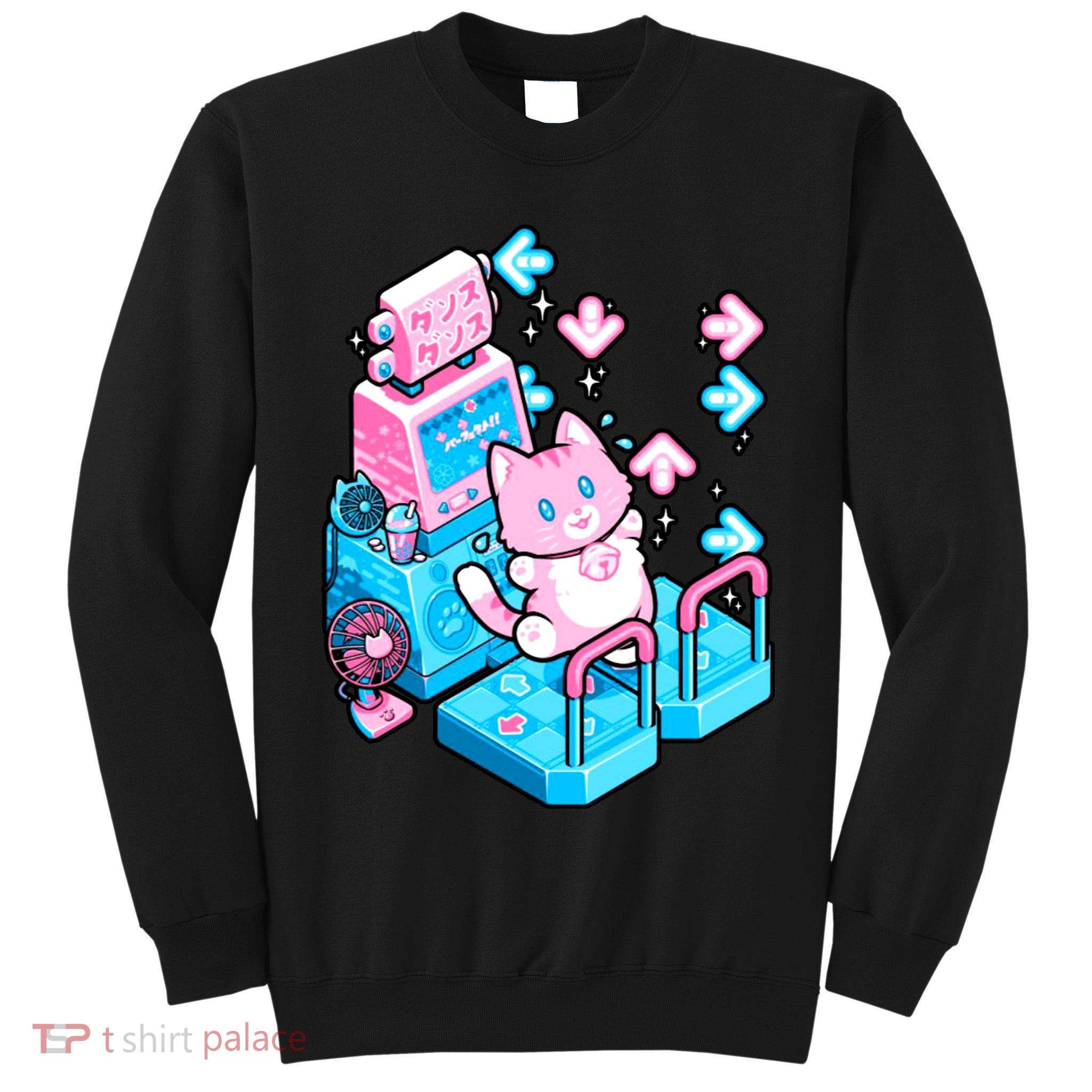 Cute Dancing Game Kitty Tall Sweatshirt