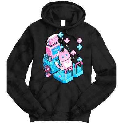 Cute Dancing Game Kitty Tie Dye Hoodie