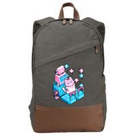 Cute Dancing Game Kitty Cotton Canvas Backpack