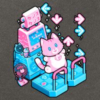 Cute Dancing Game Kitty Cotton Canvas Backpack