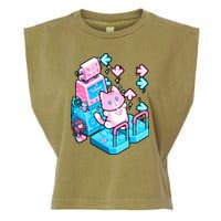 Cute Dancing Game Kitty Garment-Dyed Women's Muscle Tee