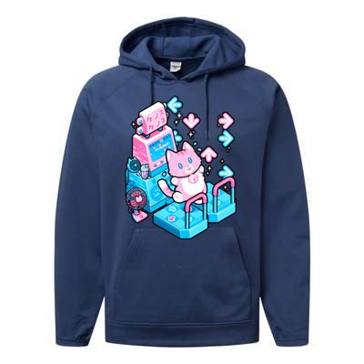 Cute Dancing Game Kitty Performance Fleece Hoodie