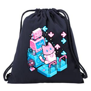 Cute Dancing Game Kitty Drawstring Bag