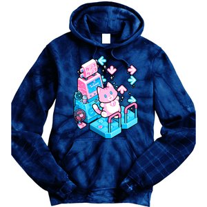 Cute Dancing Game Kitty Tie Dye Hoodie