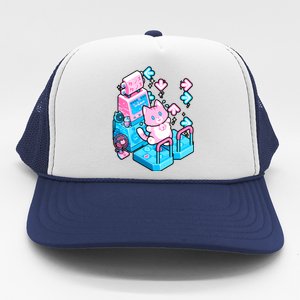 Cute Dancing Game Kitty Trucker Hat