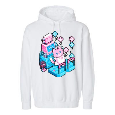 Cute Dancing Game Kitty Garment-Dyed Fleece Hoodie