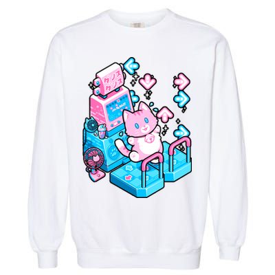 Cute Dancing Game Kitty Garment-Dyed Sweatshirt