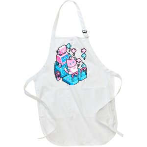 Cute Dancing Game Kitty Full-Length Apron With Pockets