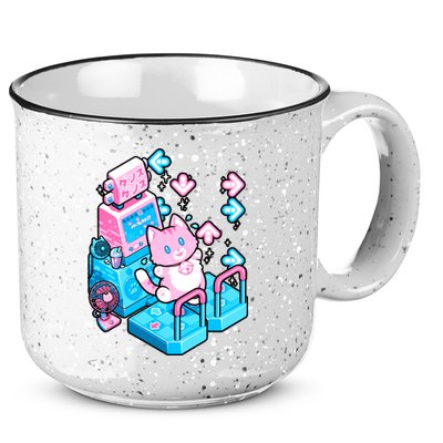 Cute Dancing Game Kitty 15oz Campfire Ceramic Mug