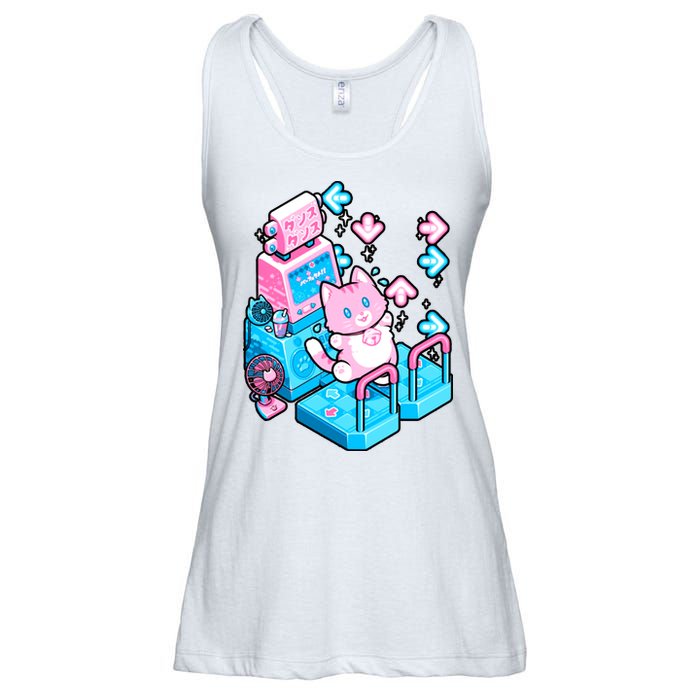 Cute Dancing Game Kitty Ladies Essential Flowy Tank