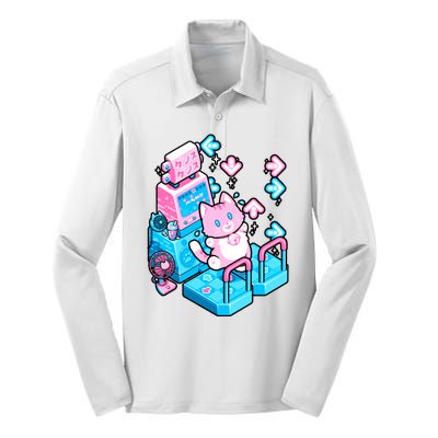 Cute Dancing Game Kitty Silk Touch Performance Long Sleeve Polo