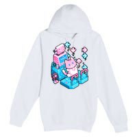 Cute Dancing Game Kitty Premium Pullover Hoodie