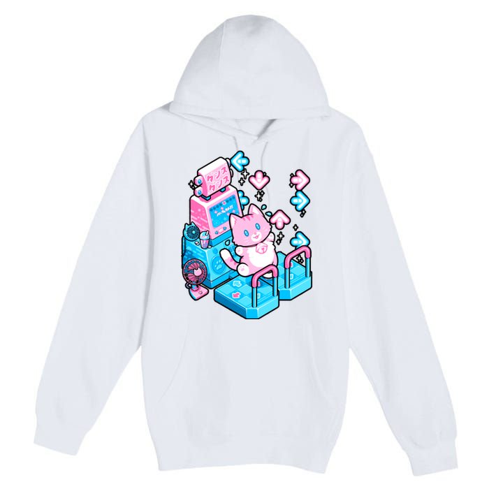 Cute Dancing Game Kitty Premium Pullover Hoodie