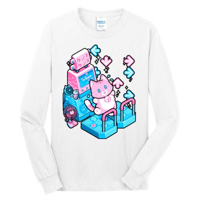 Cute Dancing Game Kitty Tall Long Sleeve T-Shirt