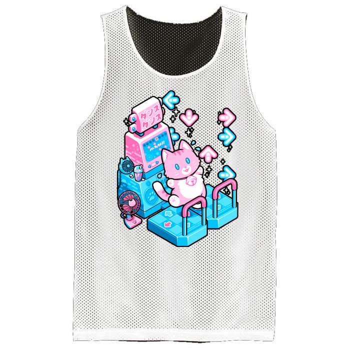 Cute Dancing Game Kitty Mesh Reversible Basketball Jersey Tank