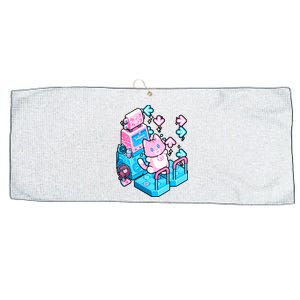 Cute Dancing Game Kitty Large Microfiber Waffle Golf Towel