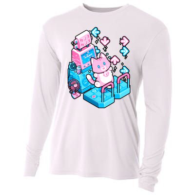 Cute Dancing Game Kitty Cooling Performance Long Sleeve Crew