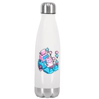 Cute Dancing Game Kitty Stainless Steel Insulated Water Bottle