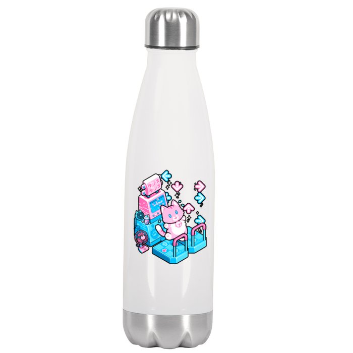 Cute Dancing Game Kitty Stainless Steel Insulated Water Bottle