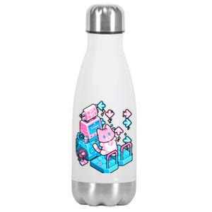 Cute Dancing Game Kitty Stainless Steel Insulated Water Bottle