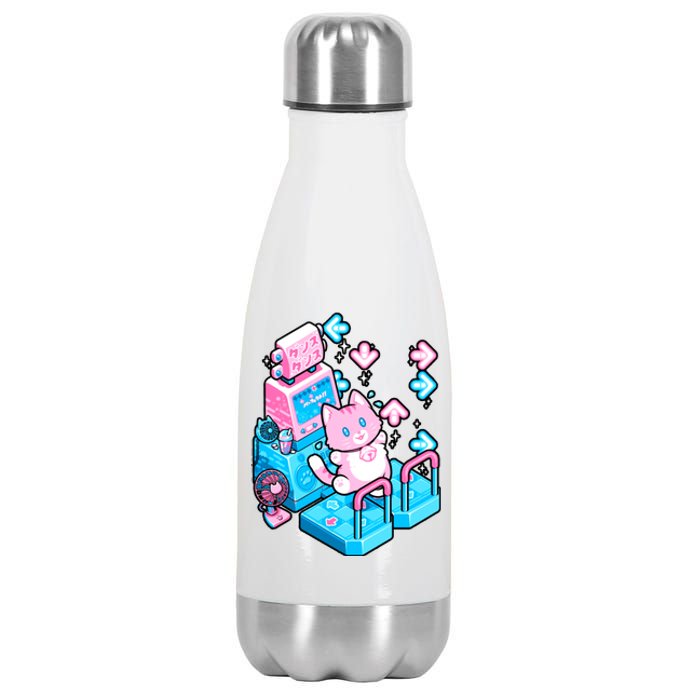 Cute Dancing Game Kitty Stainless Steel Insulated Water Bottle