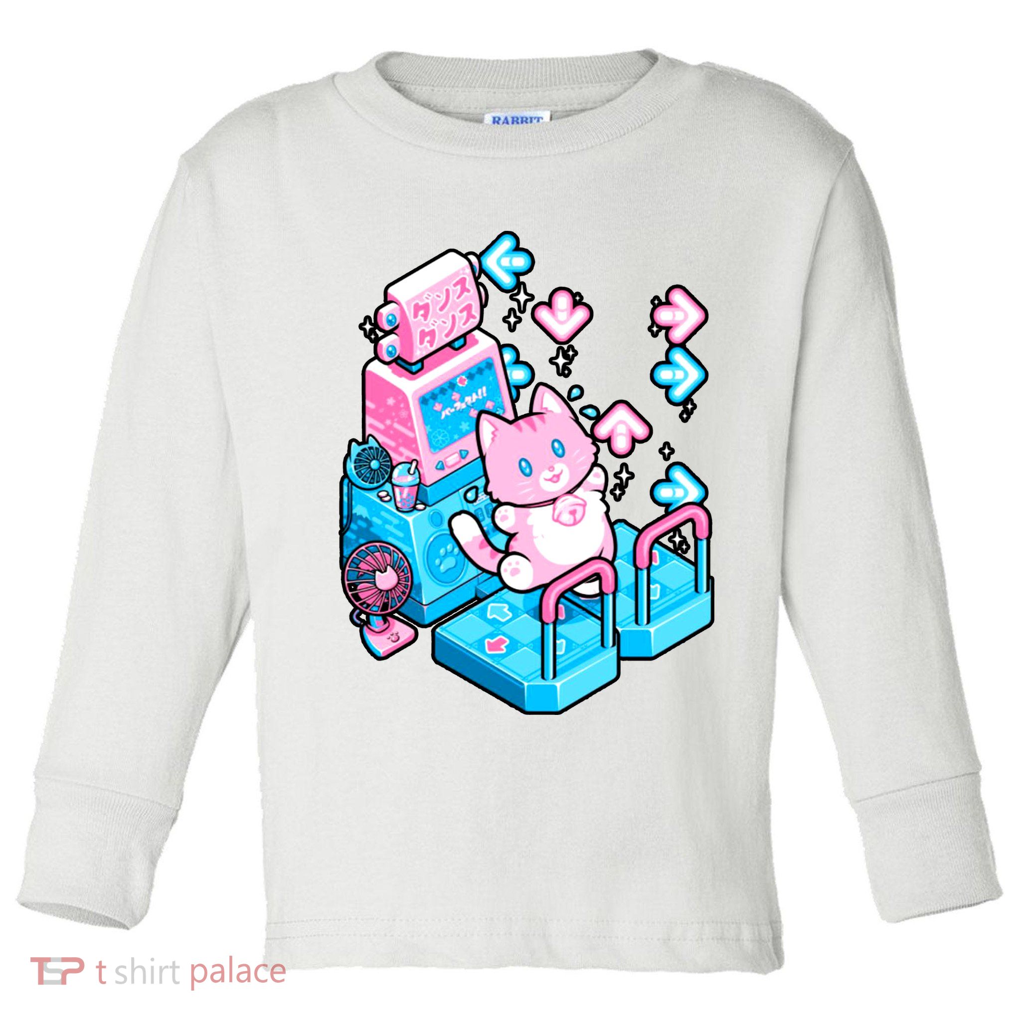 Cute Dancing Game Kitty Toddler Long Sleeve Shirt
