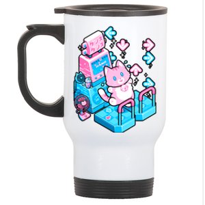 Cute Dancing Game Kitty Stainless Steel Travel Mug