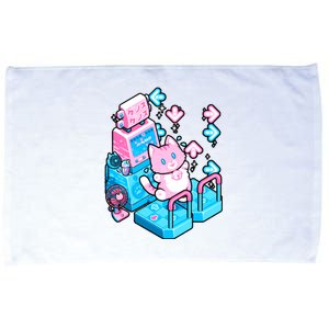 Cute Dancing Game Kitty Microfiber Hand Towel