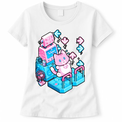 Cute Dancing Game Kitty Womens T-Shirt