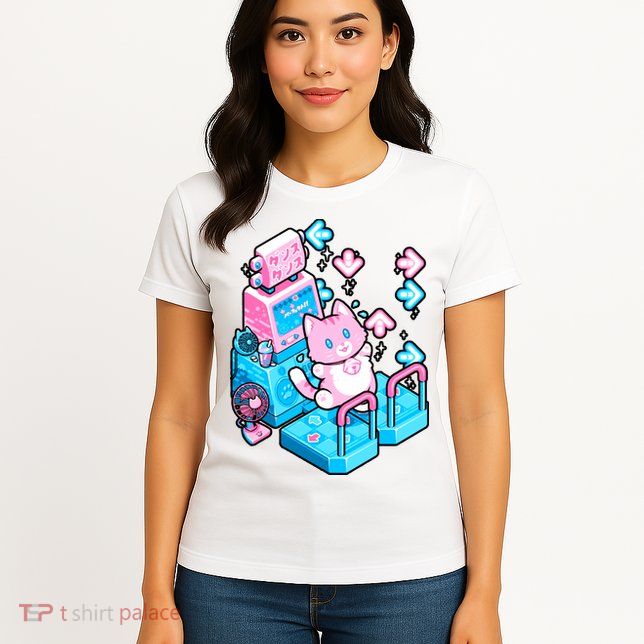 Cute Dancing Game Kitty Womens T-Shirt