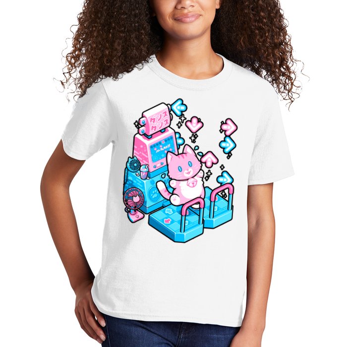 Cute Dancing Game Kitty Kids T-Shirt