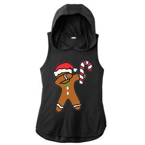 Christmas Dabbing Gingerbread Candy Cane Dance Gift Cute Gift Ladies PosiCharge Tri-Blend Wicking Draft Hoodie Tank