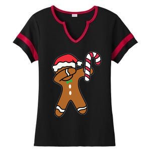 Christmas Dabbing Gingerbread Candy Cane Dance Gift Cute Gift Ladies Halftime Notch Neck Tee