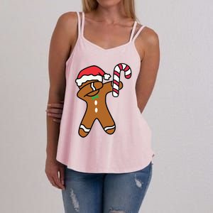 Christmas Dabbing Gingerbread Candy Cane Dance Gift Cute Gift Women's Strappy Tank